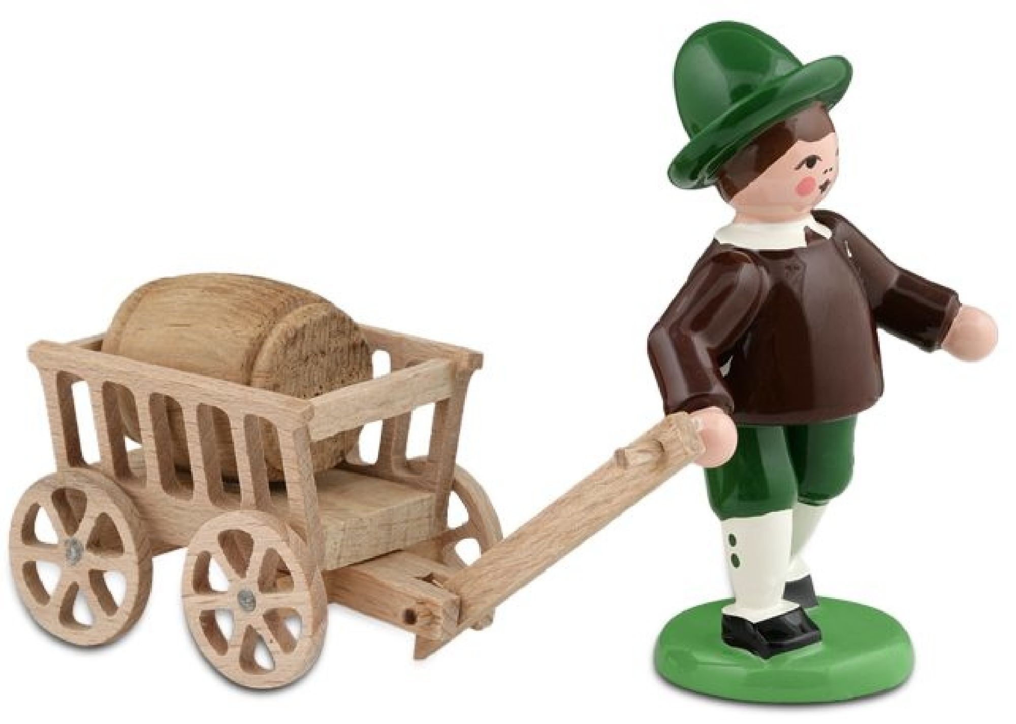 Bursche mit Handwagen
