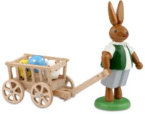 Osterhase mit Handwagen