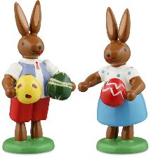Osterhasenpaar mit Eiern