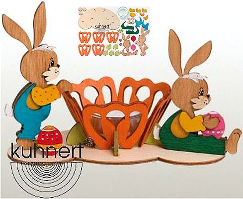 Teelichthalter Osterhasenpaar