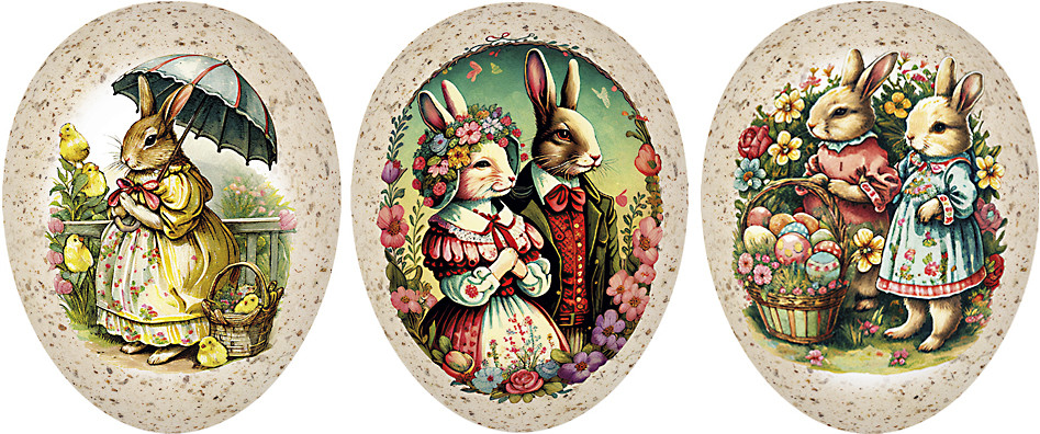Nestler Osterei Familie Hase 3er-Set